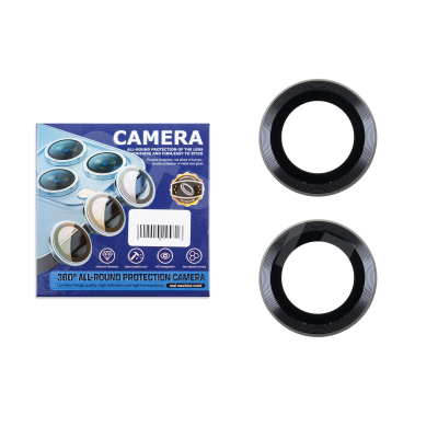 Защитное стекло линзы камеры для iPhone 15/15 Plus (комплект 2 шт.) Черный