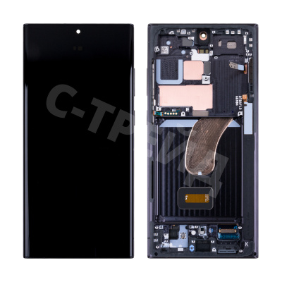 Дисплей для Samsung Galaxy S23 Ultra (S918B) модуль с рамкой Черный - OR (SP)