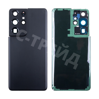 Задняя крышка для Samsung Galaxy S21 Ultra (G998B) Черный - Премиум
