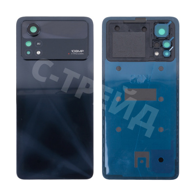 Задняя крышка для Xiaomi Poco X4 Pro 5G (2201116PG) Черный - Премиум
