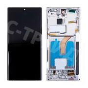 Дисплей для Samsung Galaxy S22 Ultra (S908B/S9080) модуль с рамкой Белый - (OLED)