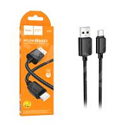 Кабель USB - Type-C Hoco X113 (3А, оплетка нейлон) Черный