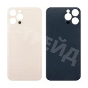 Задняя крышка для iPhone 12 Pro Max (A2411) Золото (стекло, широкий вырез под камеру, логотип)