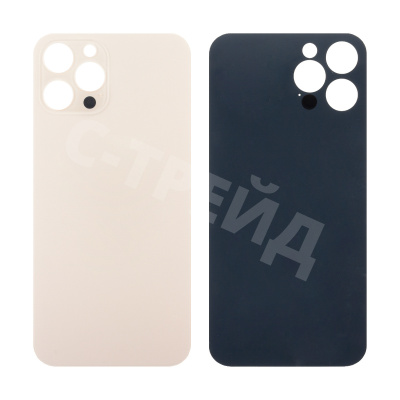Задняя крышка для iPhone 12 Pro Max (A2411) Золото (стекло, широкий вырез под камеру, логотип)