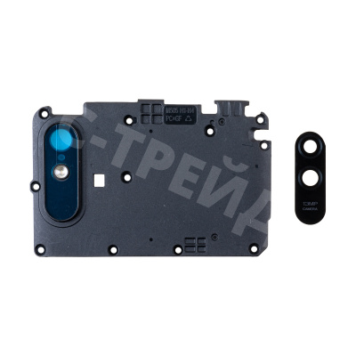Стекло камеры для Xiaomi Redmi 9A (M2006C3LG) в сборе с рамкой Черный