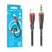 Кабель AUX "3,5 мм" Jack - Lightning Borofone BL14 (оплетка нейлон) Черный