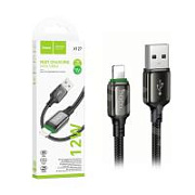 Кабель USB - Lightning Hoco X127 (12W, оплетка нейлон) Черный
