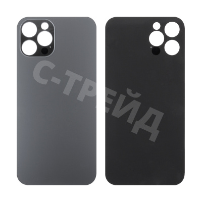 Задняя крышка для iPhone 12 Pro (A2407) Серый (стекло, широкий вырез под камеру, логотип)