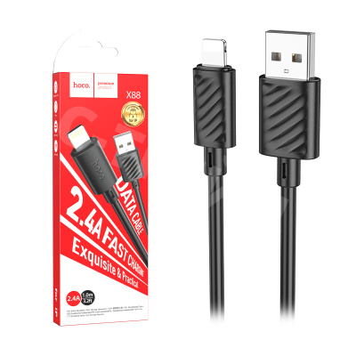 Кабель USB - Lightning Hoco X88 (2.4А) Черный