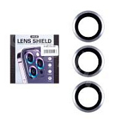 Защитное стекло линзы камеры для iPhone 14 Pro/14 Pro Max (комплект 3 шт.) Серебро