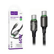 Кабель Type-C - Type-C Hoco X127 (3A, 60W, PD, оплетка нейлон) Черный