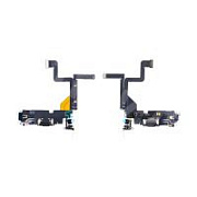 Шлейф для iPhone 14 Pro (A2891) на системный разъем/микрофон Черный - Премиум