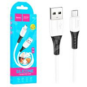 Кабель USB - MicroUSB Hoco X82 (2.4A, оплетка силикон, термостойкий) Белый