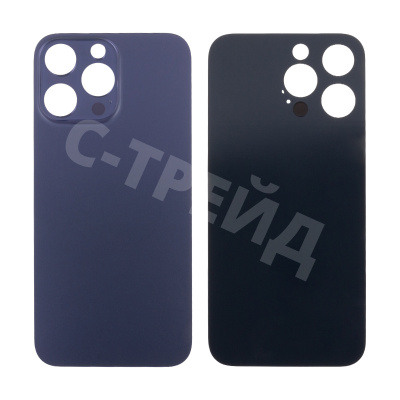Задняя крышка для iPhone 14 Pro Max (A2895) Темно-фиолетовый (стекло, узкий вырез под камеру, логотип) - Премиум