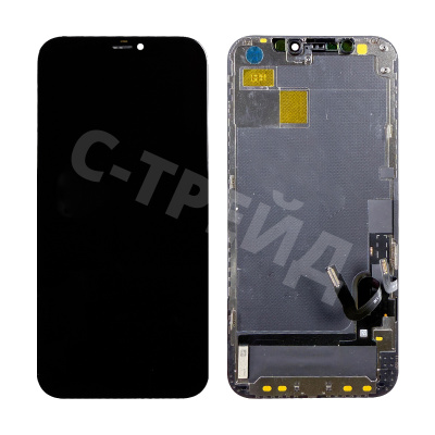 Дисплей для iPhone 12/12 Pro (A2403/A2407) в сборе с тачскрином Черный - DD (Hard OLED, HD+) (площадка под IC)