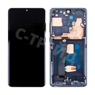 Дисплей для Samsung Galaxy S20 Ultra (G988B) модуль с рамкой Черный - (In-Cell)