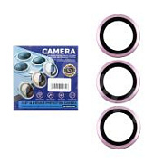 Защитное стекло линзы камеры для iPhone 15 Pro/15 Pro Max (комплект 3 шт.) Розовый