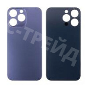 Задняя крышка для iPhone 14 Pro Max (A2895) Темно-фиолетовый (стекло, монолит, широкий вырез под камеру, логотип) - Премиум