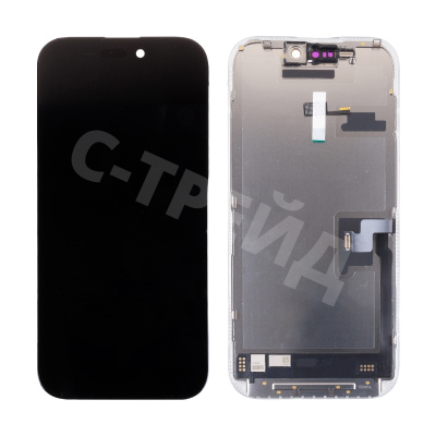 Дисплей для iPhone 16 Pro (A3293) в сборе с тачскрином Черный - (Soft OLED, Full HD, 120 Гц) (площадка под IC)