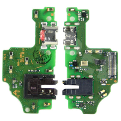 Шлейф для Huawei Honor 8X (JSN-L21) плата на системный разъем/разъем гарнитуры/микрофон - Премиум