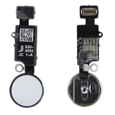 Шлейф для iPhone 7/7 Plus/8/8 Plus/SE (2020)/SE (2022) на кнопку HOME в сборе Серебро - Премиум