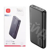 Внешний Аккумулятор (Power Bank) XO PR182 10000 mAh (10W, USB, MicroUSB, Type-C, LED индикатор) Черный
