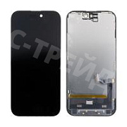Дисплей для iPhone 15 (A3090) в сборе с тачскрином Черный - (Soft OLED, Full HD) (с верификацией = с привязкой без ошибки)