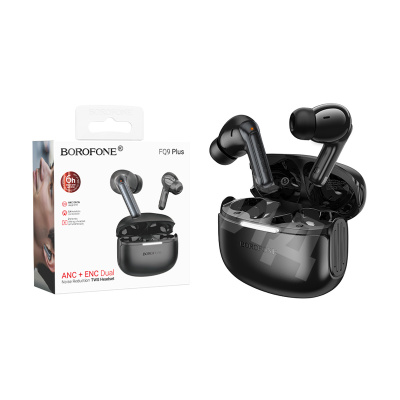 Беспроводные наушники Bluetooth Borofone FQ9 Plus (TWS, вакуумные, активное шумоподавление) Черный