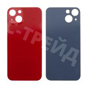 Задняя крышка для iPhone 13 (A2635) Красный (стекло, узкий вырез под камеру, логотип) - Премиум