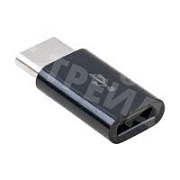 Адаптер MicroUSB - Type-C (тех.упак.) Черный
