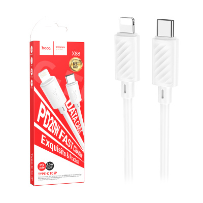 Кабель Type-C - Lightning Hoco X88 (3A, 20W, PD) Белый