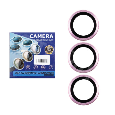 Защитное стекло линзы камеры для iPhone 15 Pro/15 Pro Max (комплект 3 шт.) Розовый
