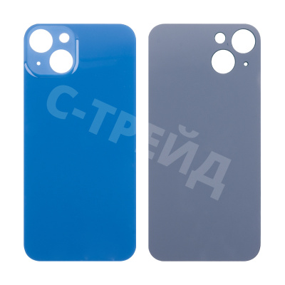 Задняя крышка для iPhone 13 (A2635) Синий (стекло, монолит, широкий вырез под камеру, логотип) - Премиум