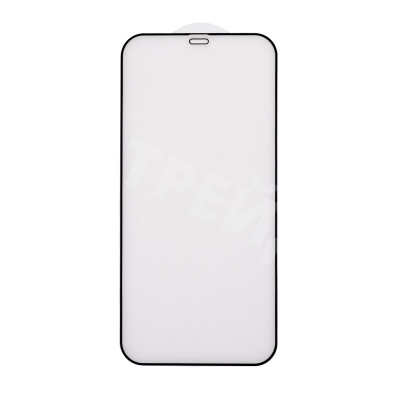 Защитное стекло "Матовое" для iPhone 12 Pro Max Черный (Закалённое, полное покрытие)