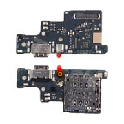 Шлейф для Xiaomi Redmi Note 14 4G (24117RN76O/24117RN76G) плата системный разъем/разъем SIM/микрофон - Премиум