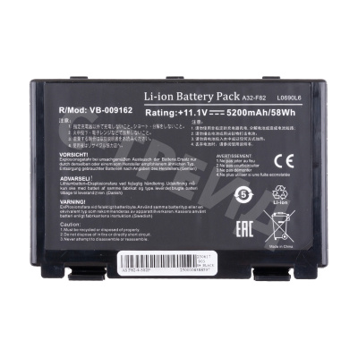 Аккумуляторная батарея для ноутбука Asus K40, K50, K61, K70 (A32-F82) 5200 mAh