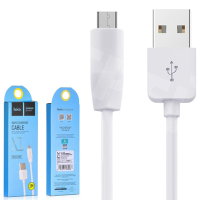 Кабель USB - MicroUSB Hoco X1 (2.4A) Белый