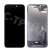 Дисплей для iPhone 15 Plus (A3094) в сборе с тачскрином Черный - (Soft OLED, Full HD) (с верификацией = с привязкой без ошибки)