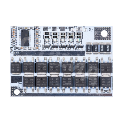 Плата контроллера заряда BMS 5S для аккумуляторов 18650 (100A, 21V, на 5 АКБ, с защитой и балансировкой)