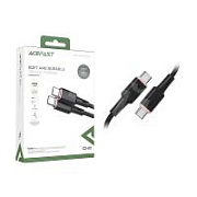 Кабель Type-C - Type-C Acefast C2-03 (3A, 60W, PD, силикон, 1.2 м) Черный