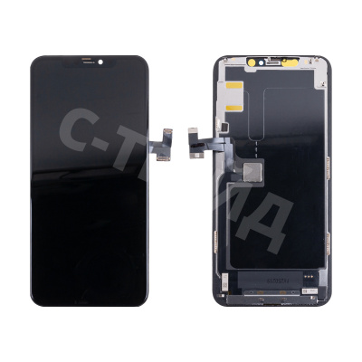 Дисплей для iPhone 11 Pro Max (A2218) в сборе с тачскрином Черный - (Hard OLED, Full HD) (площадка под IC)