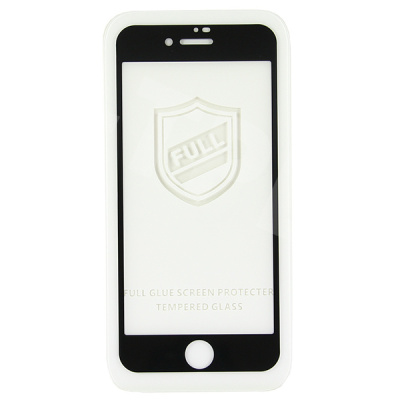 Защитное стекло "Тонкое" для iPhone 7/8/SE (2020)/SE (2022) Черный (Полное покрытие 0,25 мм)