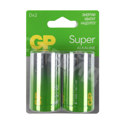 Батарейка D LR20 GP Super Alkaline 1.5V (2 шт. в блистере)