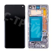 Дисплей для Samsung Galaxy S10 (G973F) модуль с рамкой Черный - (In-Cell)