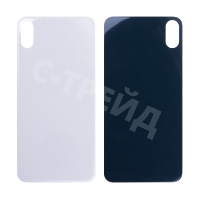 Задняя крышка для iPhone Xs Max (A1921/A2101) Белый (стекло, монолит, широкий вырез под камеру, логотип) - Премиум
