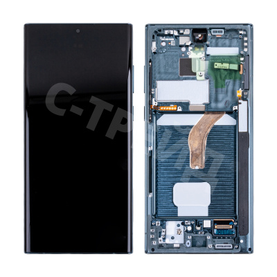 Дисплей для Samsung Galaxy S22 Ultra (S908B/S9080) модуль с рамкой Зеленый - OR (SP)
