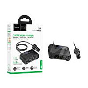 Автомобильный разветвитель прикуривателя Hoco Z64 (240W, 3 гнезда, 2Type-C) Черный