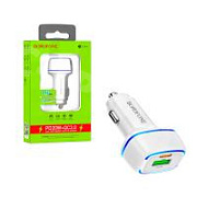 Автомобильное зарядное устройство USB/Type-C Borofone BZ14A (20W, QC3.0, PD, 1Type-C, 1USB) Белый