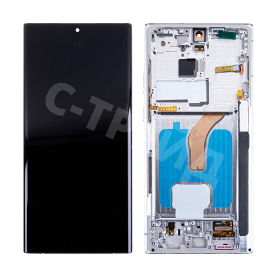 Дисплей для Samsung Galaxy S22 Ultra (S908B/S9080) модуль с рамкой Белый - (OLED)