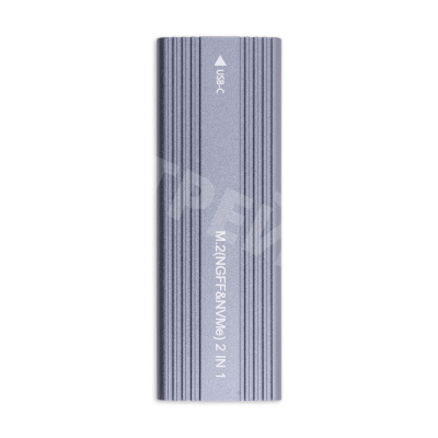 Внешний корпус для жесткого диска M.2 NGFF/NVME (Type-C, USB C/3.1 алюминий) Серый